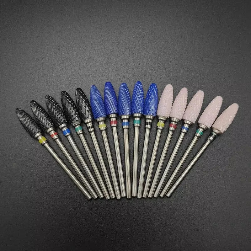 Ceramic Carbide Nail Drill Bit Rotate Burr Milling Nail Cutter Bits Electric Drill Machine for Manicure Pedicure Tools