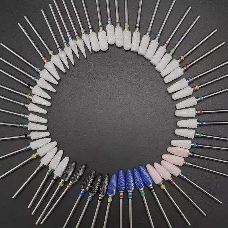 Ceramic Carbide Nail Drill Bit Rotate Burr Milling Nail Cutter Bits Electric Drill Machine for Manicure Pedicure Tools