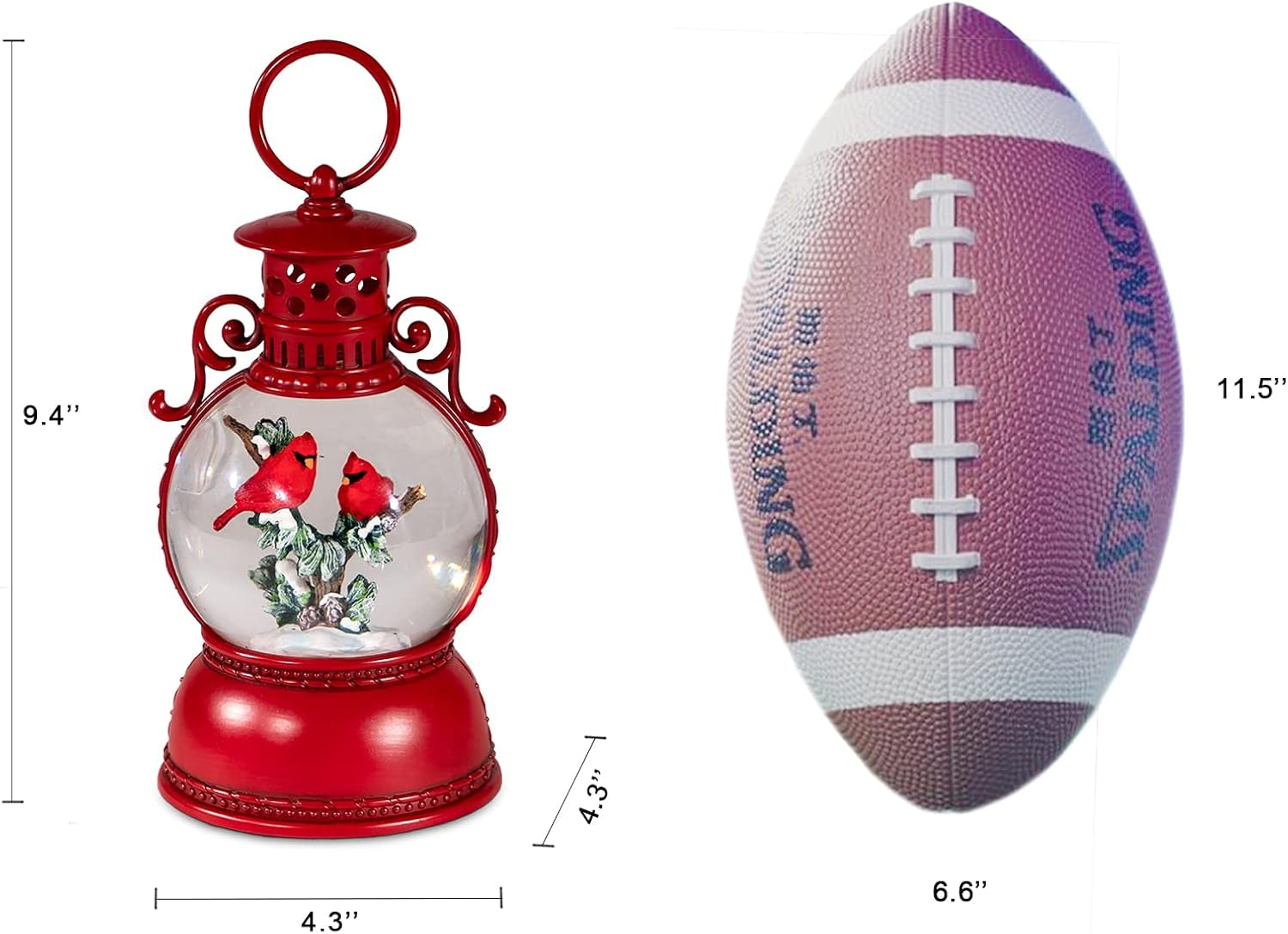 Christmas Snow Globes, Cardinal Christmas Water Globes with 8 Songs, 6H Timer Battery & USB Powered Glitter Snow Globe Music Box Suitable for Christmas Home Decorations Holiday Party Gifts