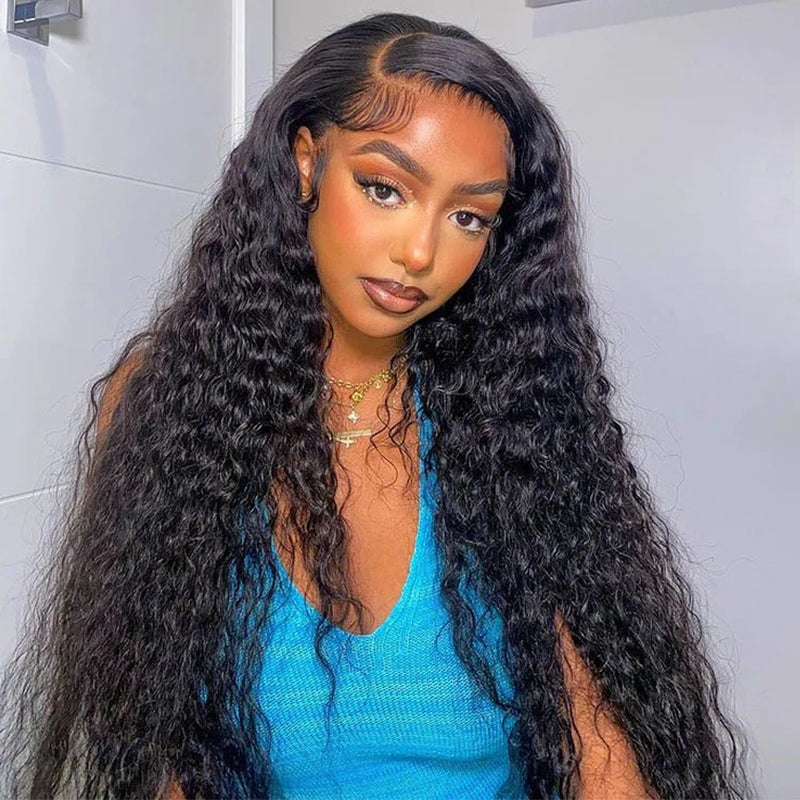 Megalook 13X4 Pre-All Glueless Body Wave 30 Inch Invisible Knots Natural Black Natural Hairline