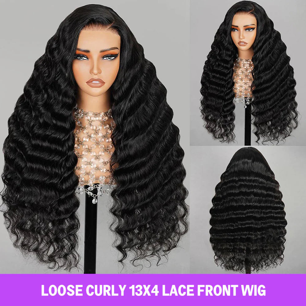 Megalook 13X4 Pre-All Glueless Body Wave 30 Inch Invisible Knots Natural Black Natural Hairline